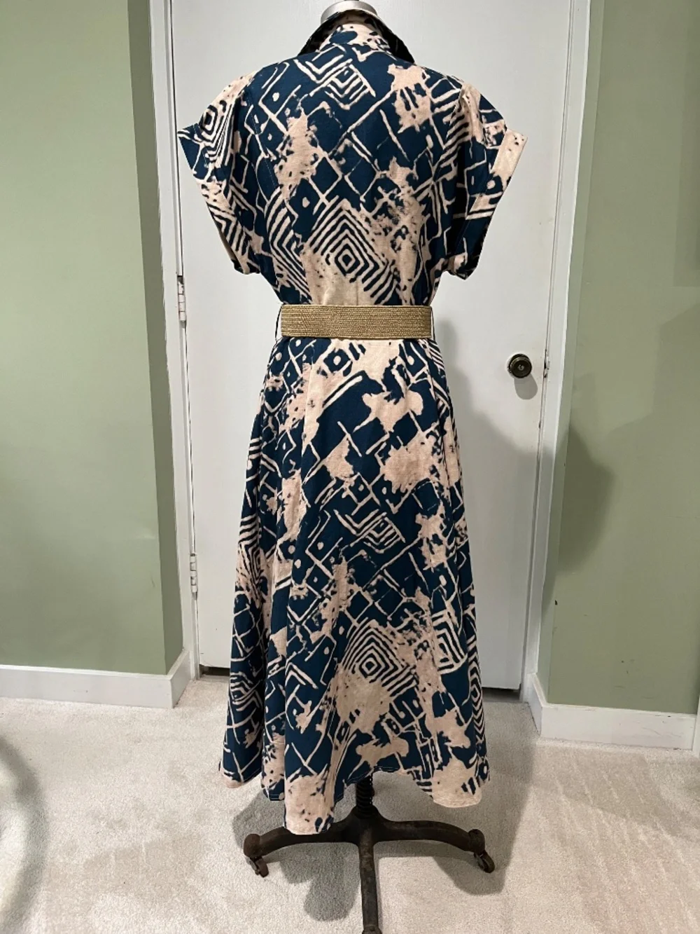 Donna Karan Midi Dress with Belt - Picture 3 of 6